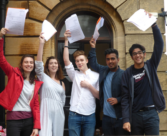 A Level students with results