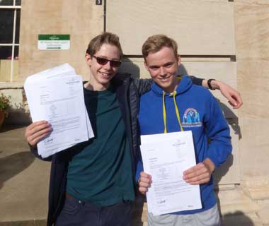 Charlie & Archie with GCSE results